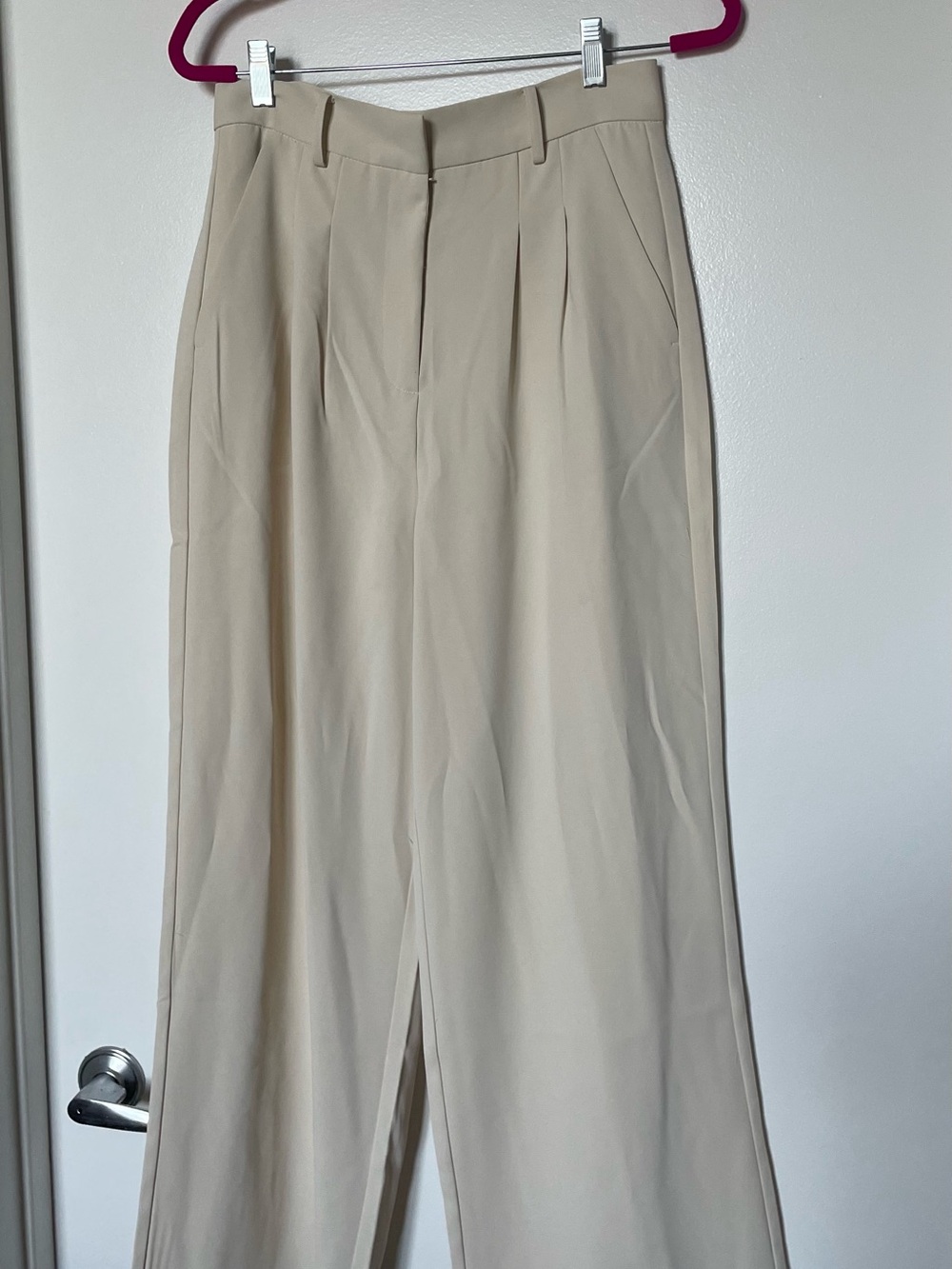 French Connection Wide-Leg Cream Pants